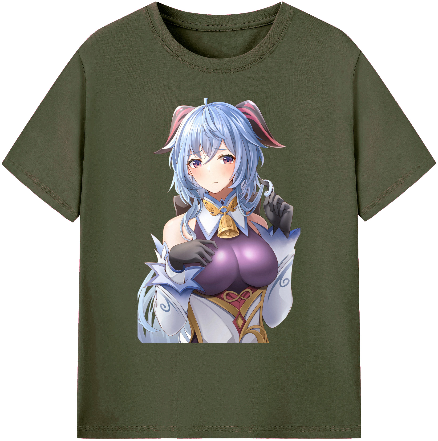 げんし神 甘雨 かんう genshin Ganyu 綿100％ メンズ半袖Tシャツ｜肌触りやわらか＆通気性